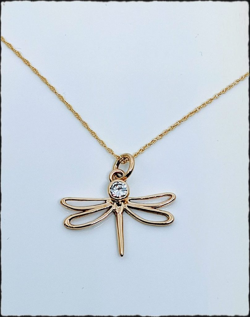 9 carat gold dragonfly pendant - Dymond Jewellery