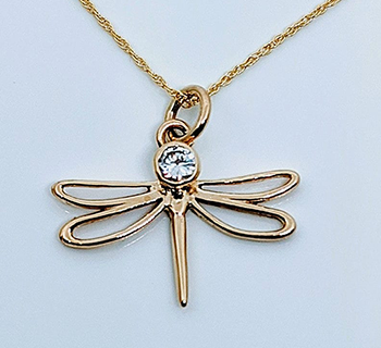 9 carat gold dragonfly pendant