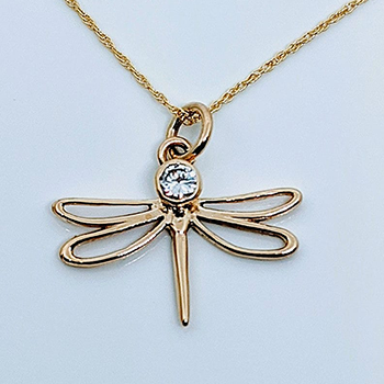 9 carat gold dragonfly pendant - Dymond Jewellery