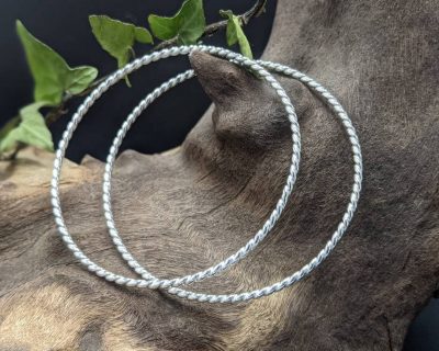 Sterling silver twisted slave style Bangle