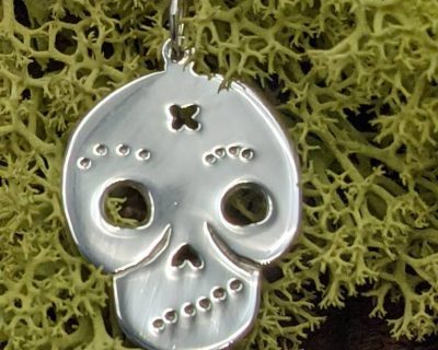 Silver Sugar skull pendant
